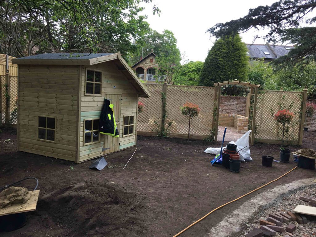 Process of garden renovation and landscaping