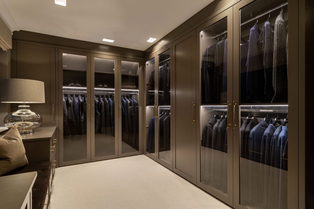 Porta Roman lighting & bespoke joinery in this luxury interior Surrey