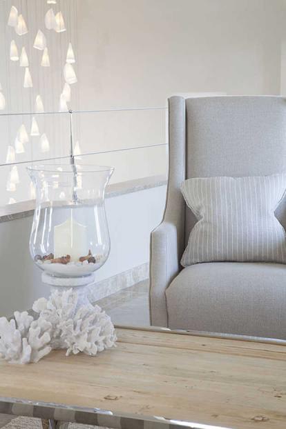 Coastal themed interior with greys and biscuits