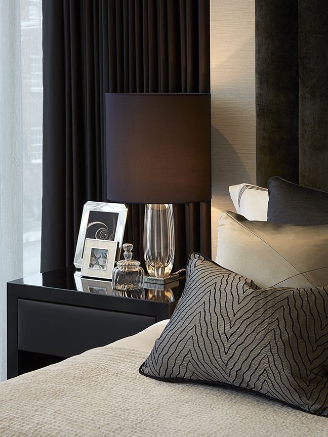 Dark and sophisticated bedroom interior